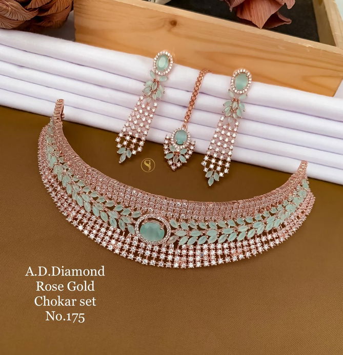 3 Designer AD Diamond Designer Chokar Set Wholesale Price In Surat
